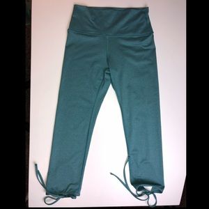 Aerie Teal Cropped Leggings Tie-Calf M